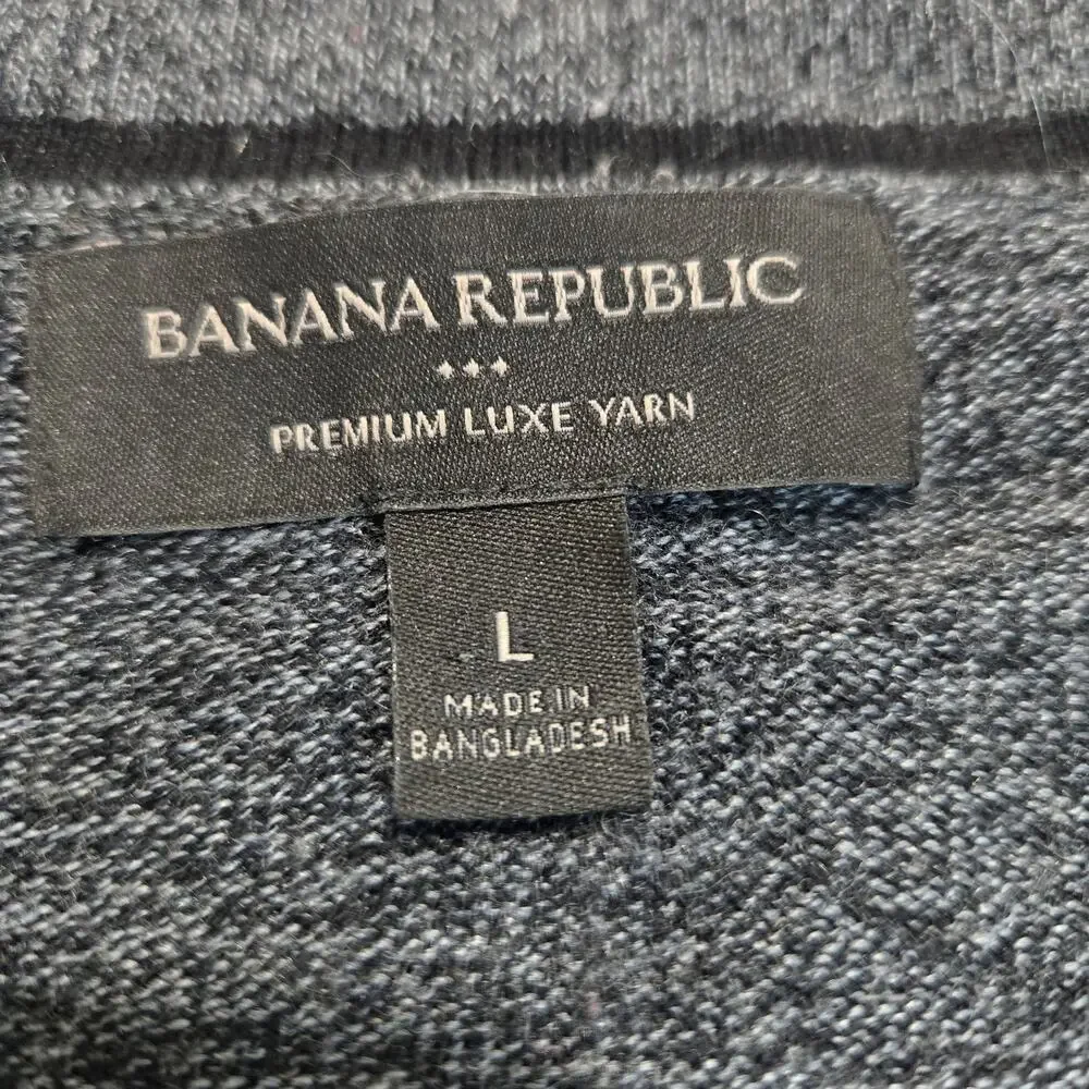 Banana Republic Men's Cotton Silk Cashmere V-neck Pullover Sweater Size L